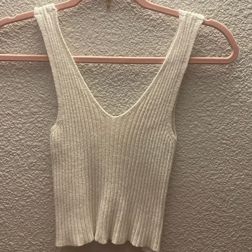 Off white brandy tank crop top